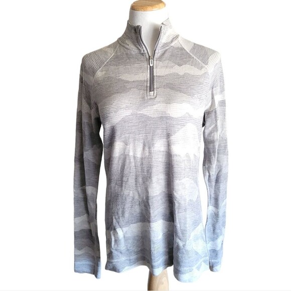 SmartWool Women's Classic Base Layer 1/4 Zip Top Print Womens XL 100% Merino - Picture 2 of 13